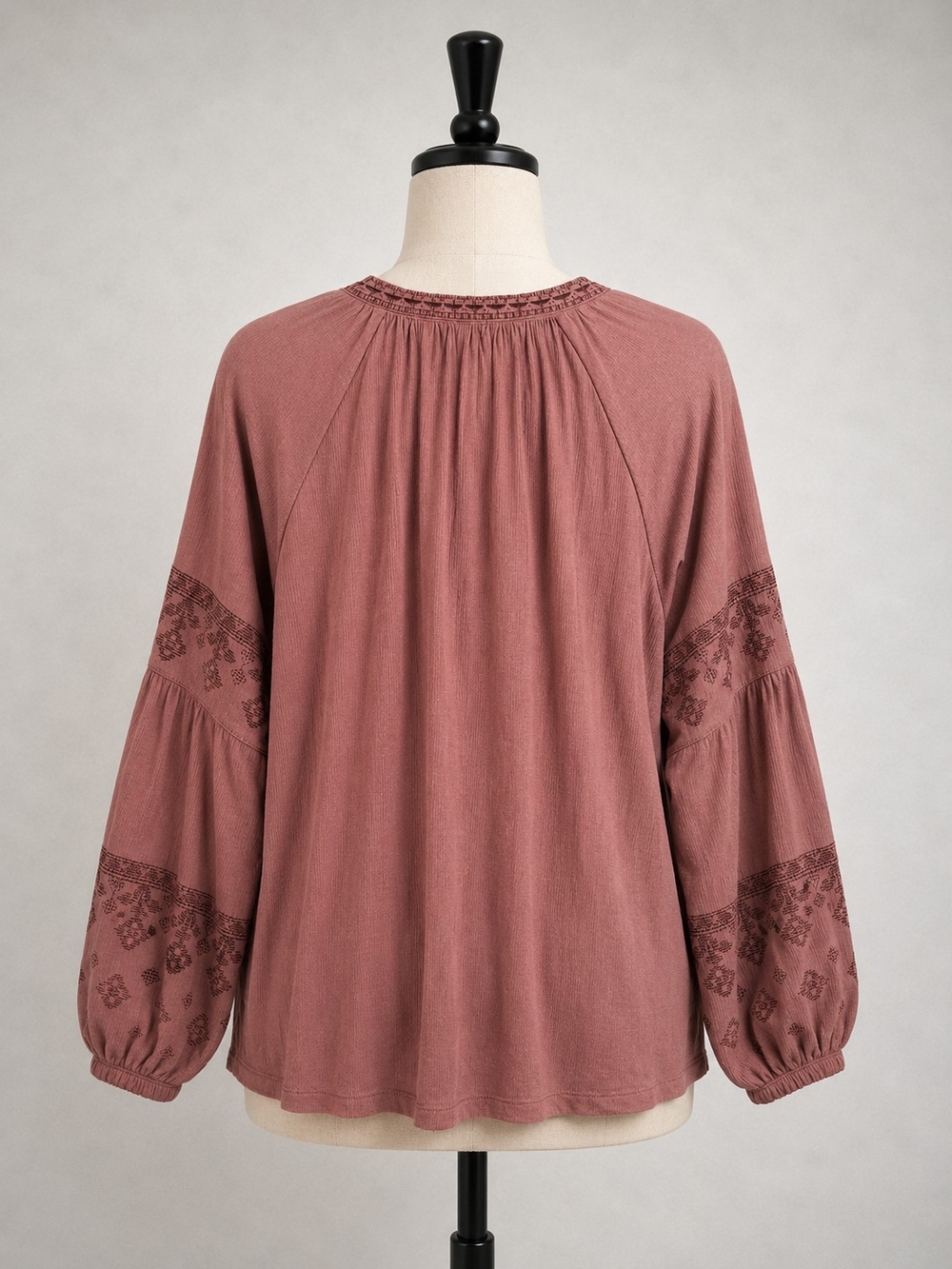 Maurices Mauve-Rose Embroidered Peasant Tunic - Picture 3 of 7